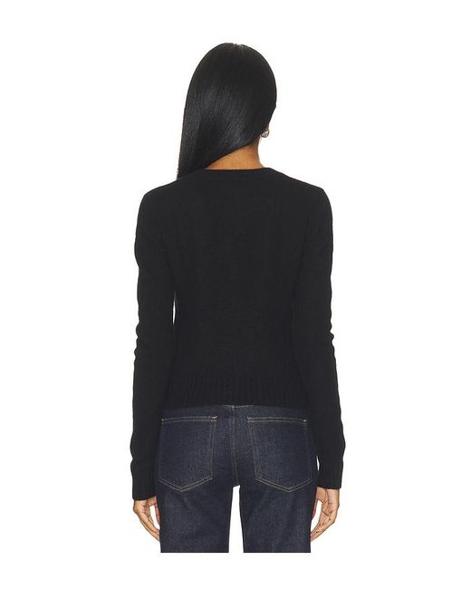 Enza Costa Black Cashmere Shrunken Crew