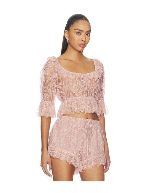 Camila Coelho Pink Fiorella Top