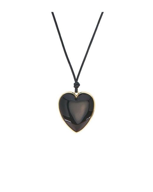 Jennifer Fisher Black Heart Pendant Long Necklace