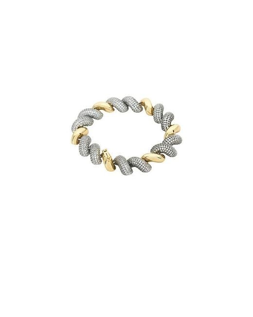 Eddie Borgo Blue Small Two Tone Pavã Torsade Bracelet