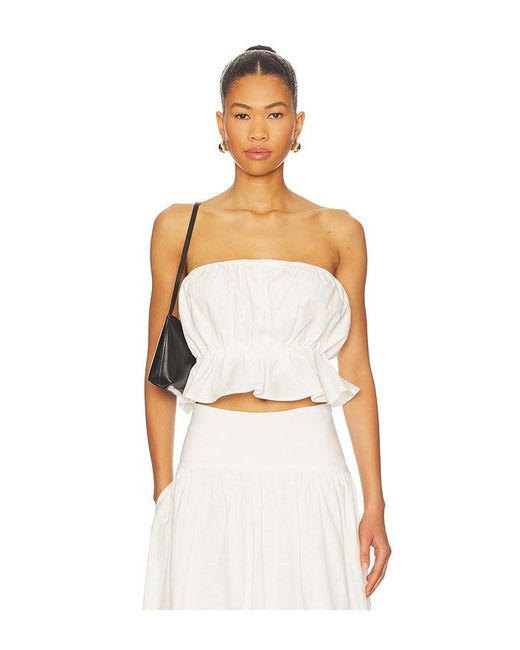 SNDY'S White Nesa Strapless Top