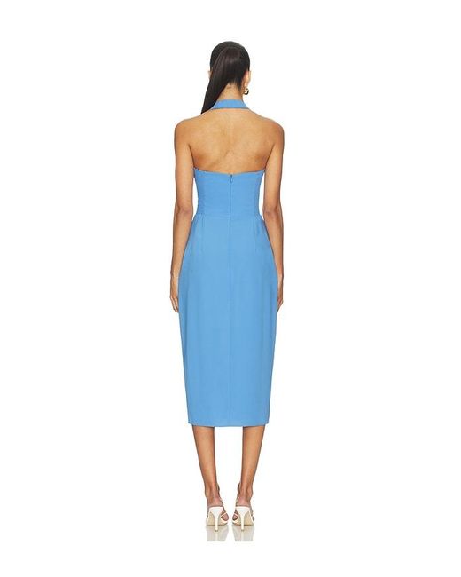 Amanda Uprichard Blue Antonella Midi Dress