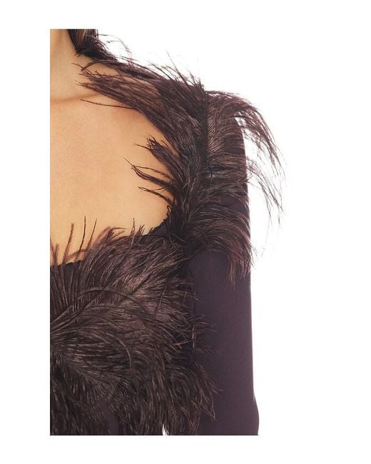 The Attico Purple Long Feather Gown