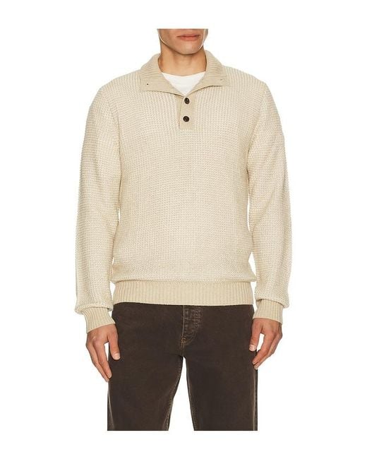 Faherty Brand Natural Quarter Button Sweater for men