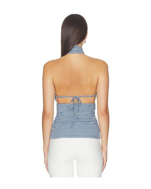 ALL THE WAYS Blue Sadie Halter Top