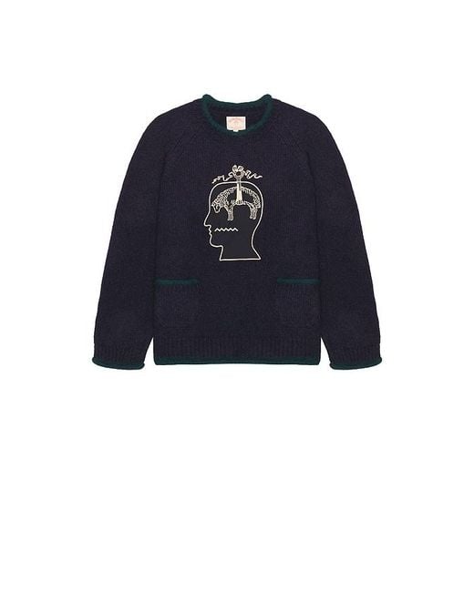 Brain Dead Blue Brooks Brothers California Rolled Neck Sweater for men