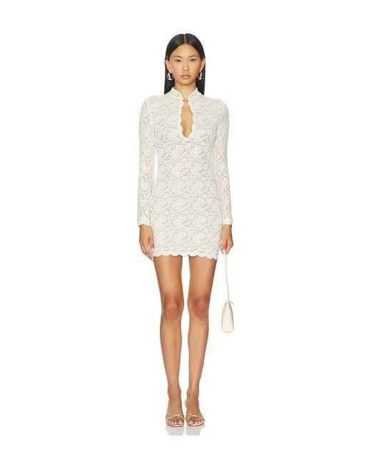 Nookie White Mystique Long Sleeve Mini Dress