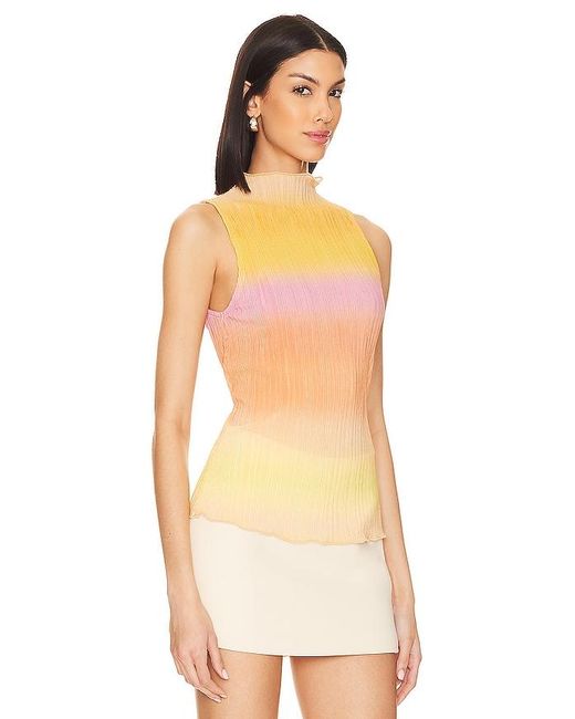 Lovers + Friends Orange Giada Sheer Top