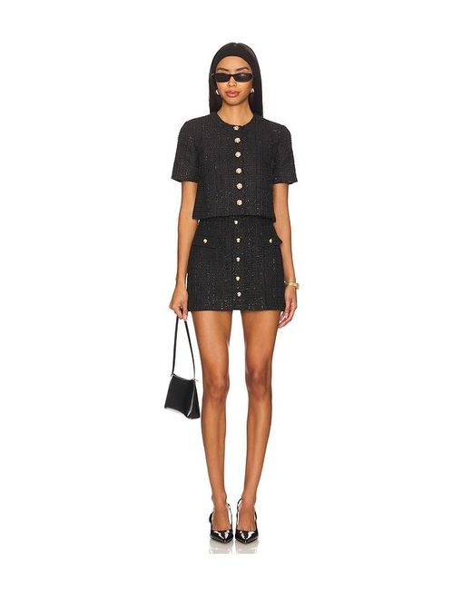Amanda Uprichard Black Tweed Mini Skirt