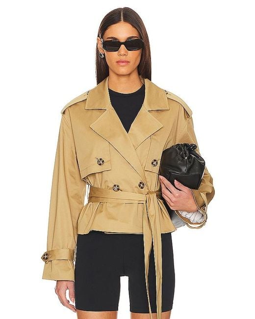FAVORITE DAUGHTER Natural The Cropped Charles Trench Coat
