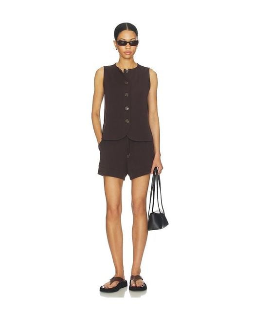 Varley Black Josie Button Through Tank Top