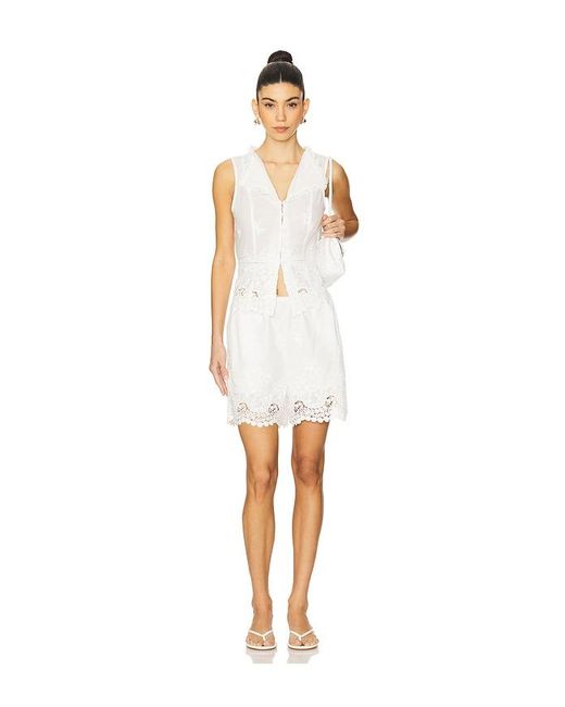 WeWoreWhat White Lace Button Up Top