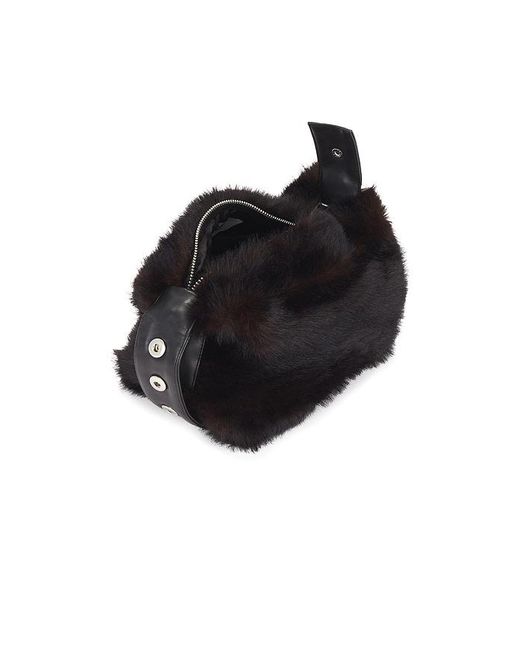 Apparis Black Marfa Shaved Mink Pochette