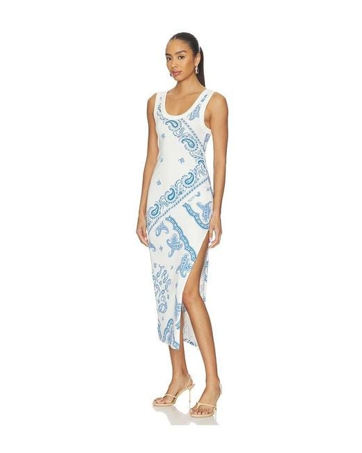 The Attico Blue Paisley Midi Dress
