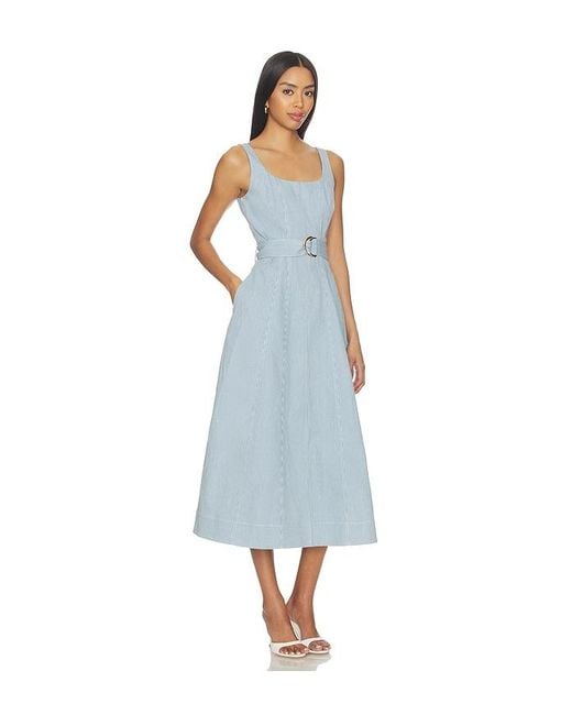 Karina Grimaldi Blue Lilliana Denim Maxi Dress