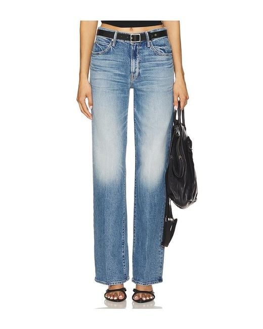 Mother Blue The Mid Rise Tunnel Vision Sneak Jeans