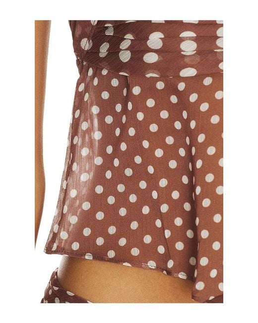 GUIZIO Brown Chiffon Wrap Top