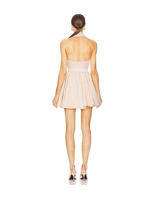 Norma Kamali White Halter Flared Mini Dress