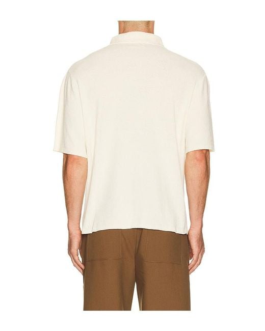 KROST White Crepe Knit Polo for men