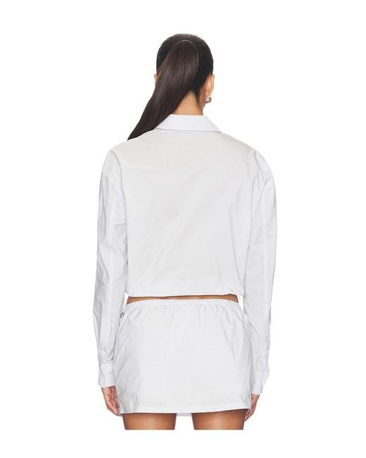 Alexander Wang White Cropped Shirt With Bungee Hem