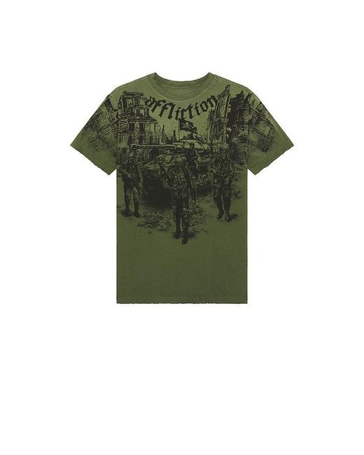 Affliction Green Ghost Army Short Sleeve Tee for men