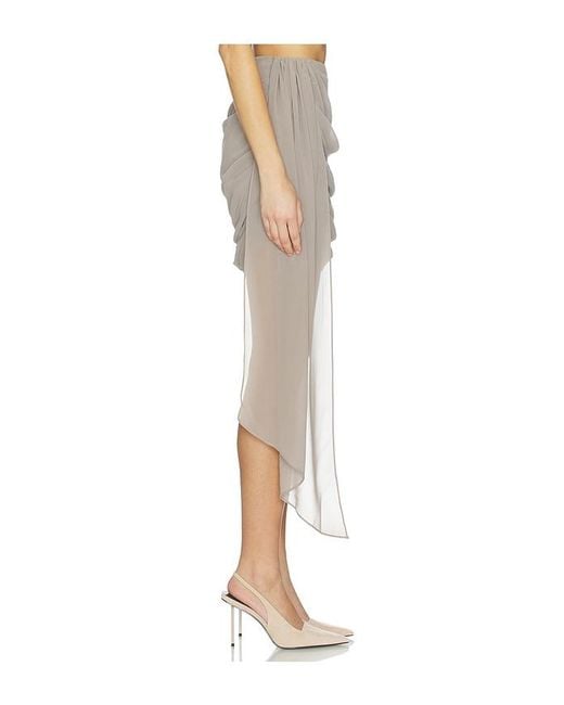 ROTATE BIRGER CHRISTENSEN Multicolor Chiffon Draped Skirt