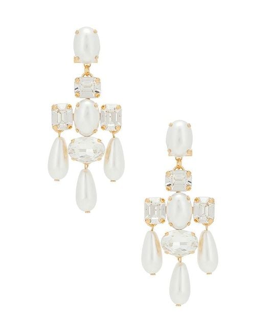 Anton Heunis White Omega Clasp Chandelier Earrings