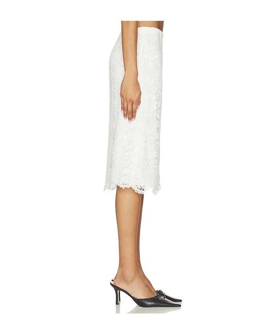 Frankie's Bikinis White X Paige Lorenze Honeymoon Lace Midi Skirt