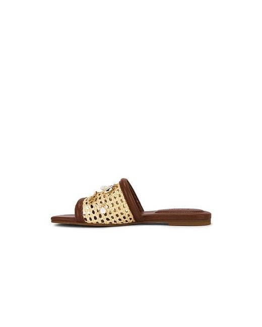 Jonathan Simkhai Metallic Caspian Raffia Netted Flat Sandal