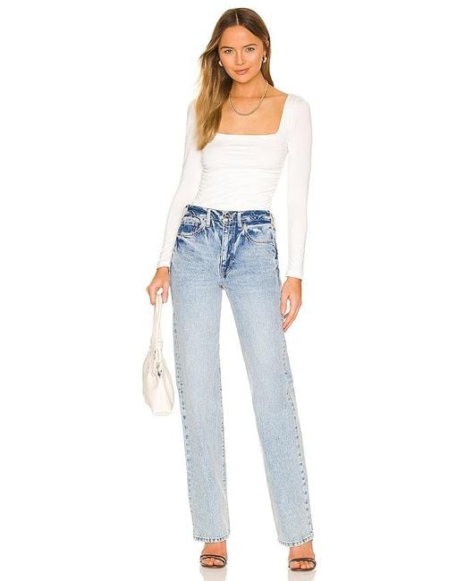 superdown White Sofia Square Neck Top