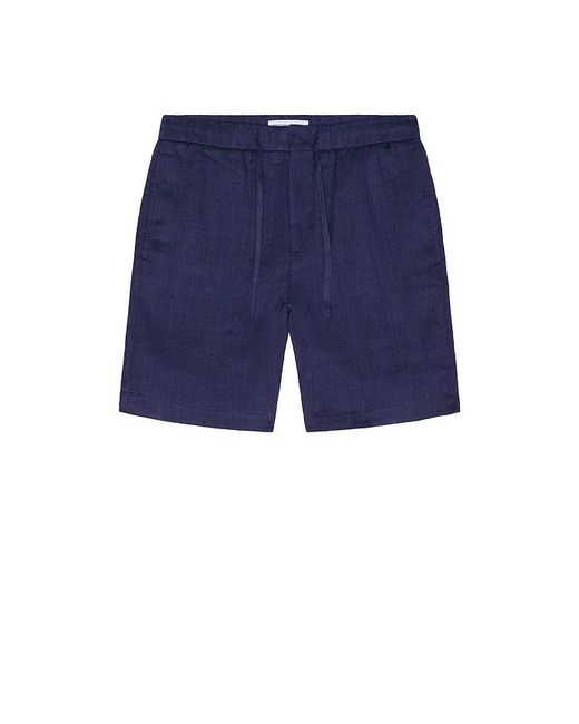 Frescobol Carioca Blue Felipe Linen Shorts for men