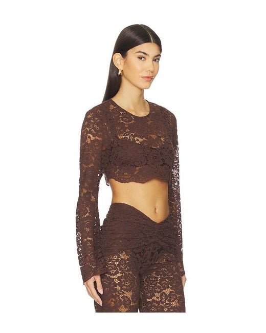 Shani Shemer Brown Ella Crop Top