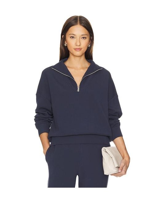 Varley Blue Pullover Mit Kurzem Reissverschluss Hawley