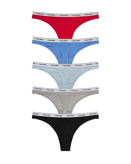 Calvin Klein White Modern Logo Thong 5-Pack