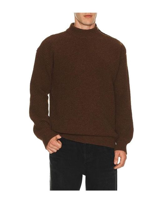 Barbour Brown Gearstone Textured Knit Sweater for men