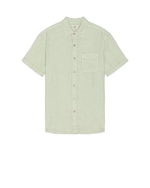 Faherty Brand Green Short Sleeve Linen Laguna Shirt for men