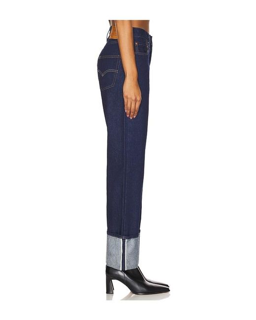Levi's Blue 501 90S Cuff Straight Jeans