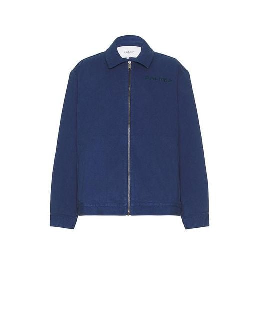 Palmes Blue Zip Jacket for men