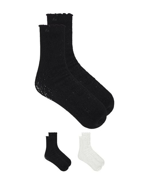 Stems Jules Lace Crew Socks Pack Of 2 Black