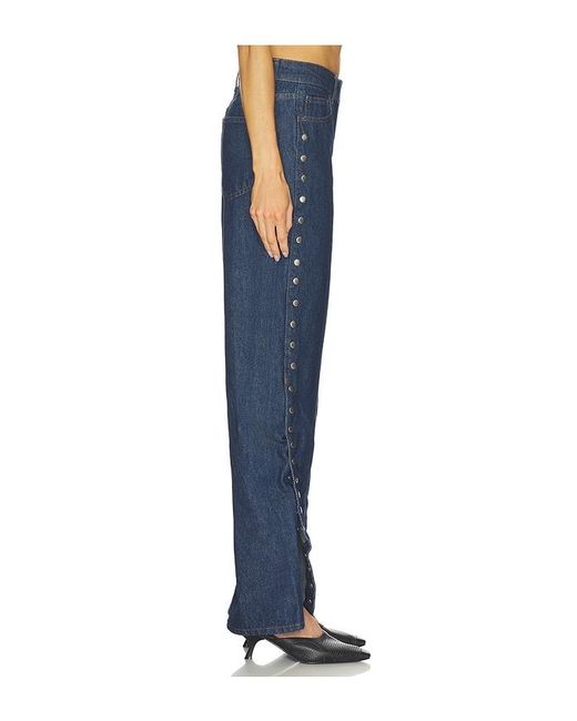 ROTATE BIRGER CHRISTENSEN Blue Buttoned Wide Leg