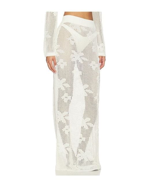 SNDY'S White Terra Maxi Skirt