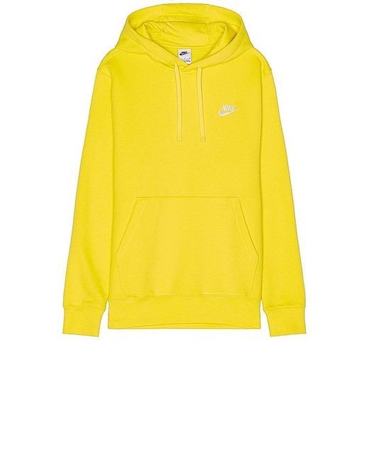 Nike Yellow Club Fleece Pullover Hoodie for men