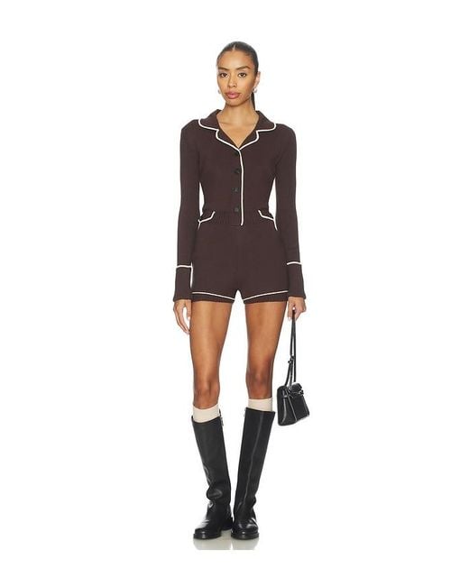 Monse Black Knitted Pajama Romper