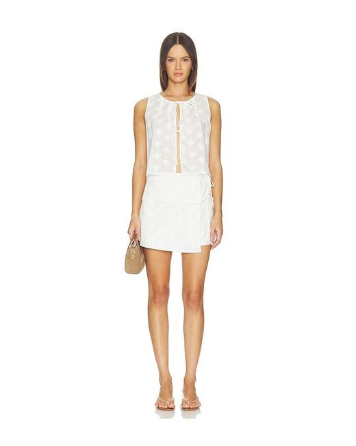 MINKPINK White Anisa Embriodered Skort