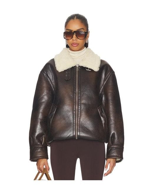 superdown Black Georgiana Faux Leather Jacket