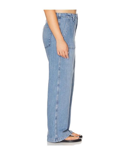 GOOD AMERICAN Blue Lite Linen Denim Pants