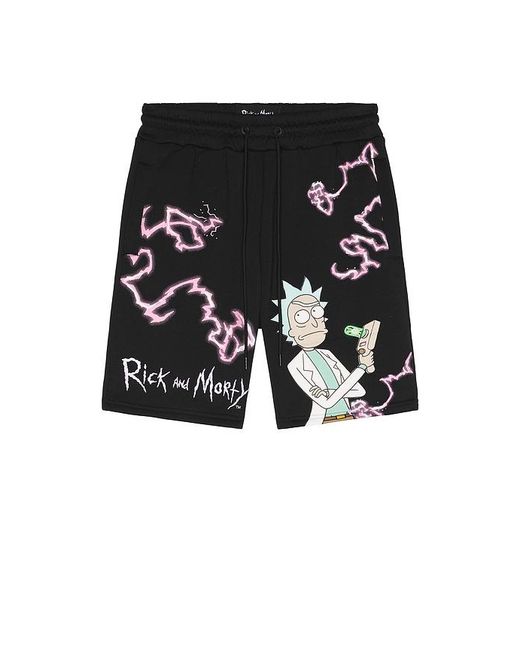 Reason Black Rick And Morty Fleece Shorts for men