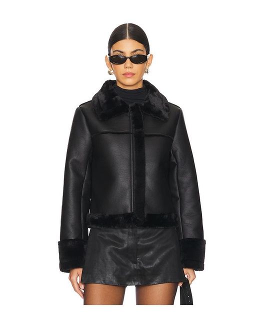 superdown Black Sasha Faux Leather Jacket