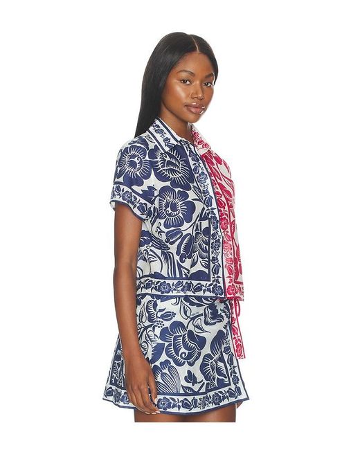 Farm Rio Red Cashew And Birds Shirt