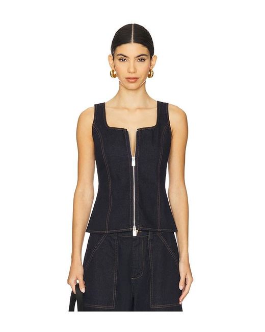 LNA Black Tanktop Mit Reissverschluss Gili
